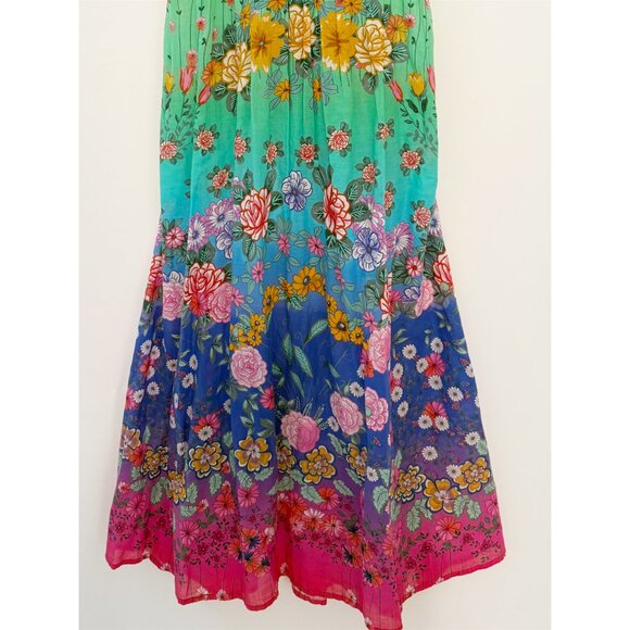 Johnny Was Rainbow Flower Ruffle Dress sz L - Picture 13 of 13